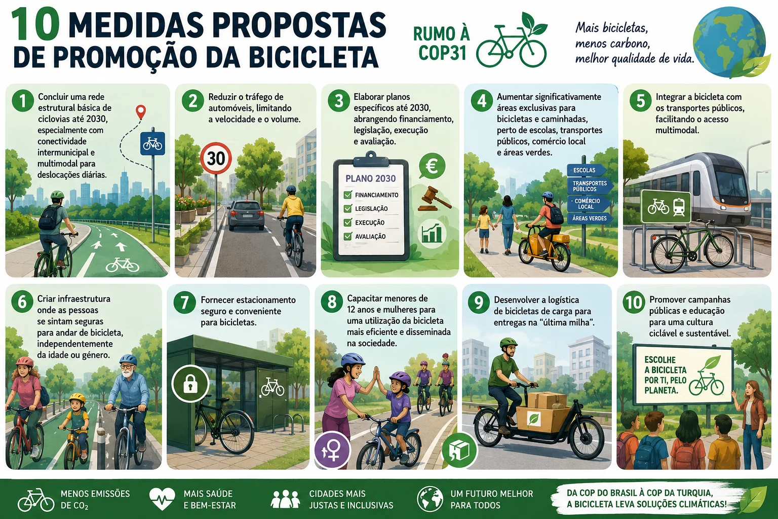 As 10 medidas de promoção da bicicleta da COP 31 Bike Ride