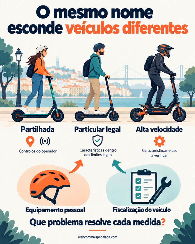 Trotinetes partilhadas, particulares legais e modelos de alta velocidade: que problema resolve cada medida?
