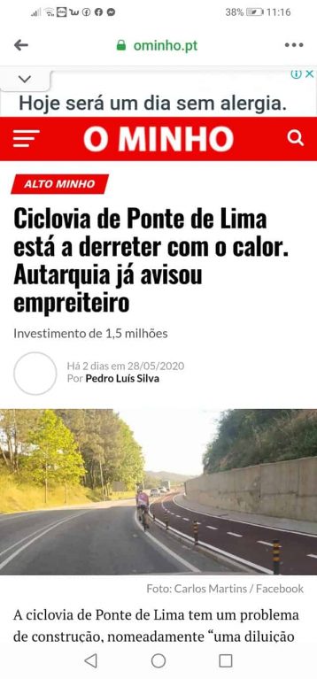 Código da Estrada sobre ciclovias