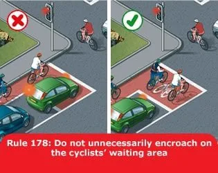 Zona avançada de espera para ciclistas em semáforo