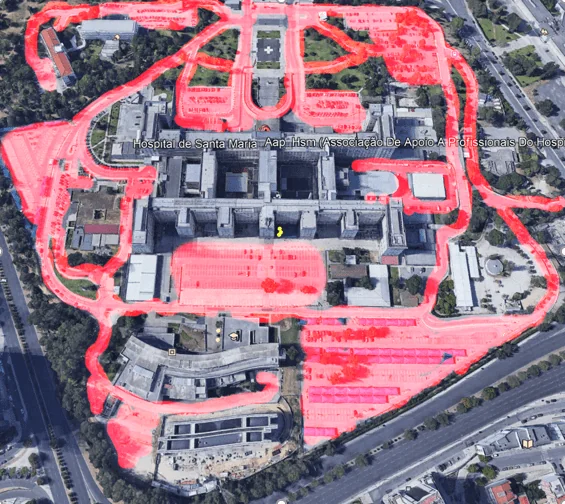 Comparação de espaço urbano ocupado por diferentes modos de transporte